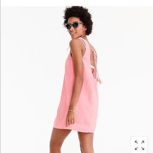 NWT J. Crew Tie Back Crinkle Cotton Tank Dress